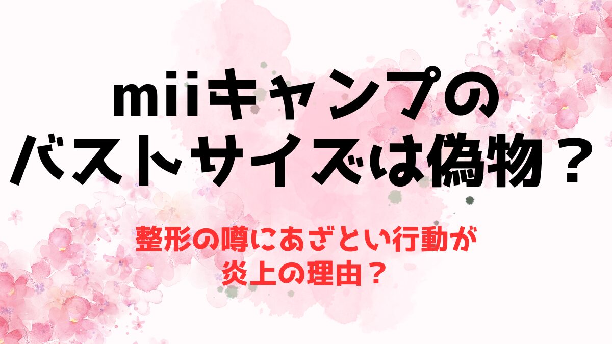 miiキャンプのバストサイズは偽物？整形の噂にあざとい行動が炎上の理由？