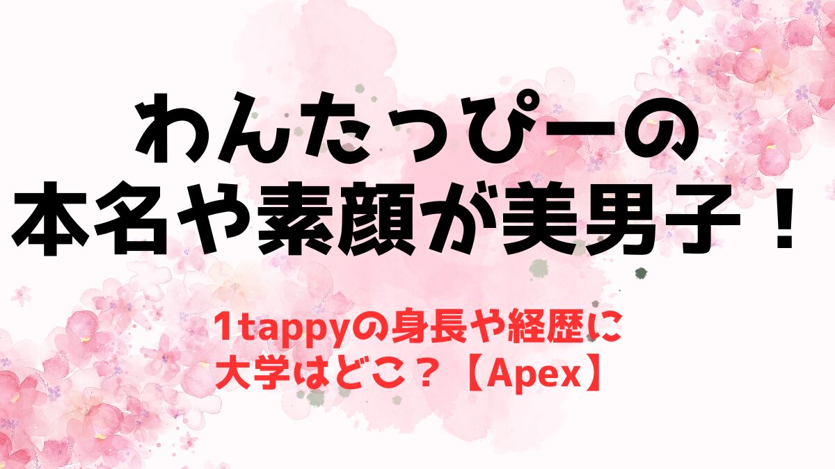 わんたっぴー(1tappy)の本名や素顔が美男子！身長や経歴に大学はどこ？【Apex】