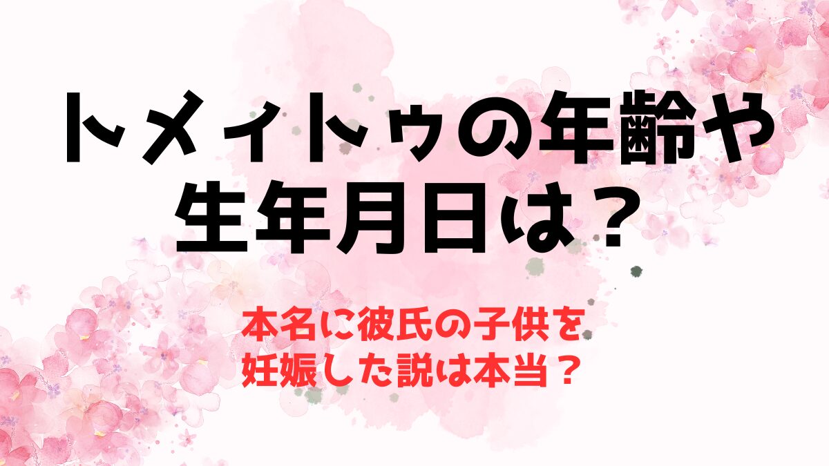 トメィトゥの年齢や生年月日は？本名に彼氏の子供を妊娠した説は本当？