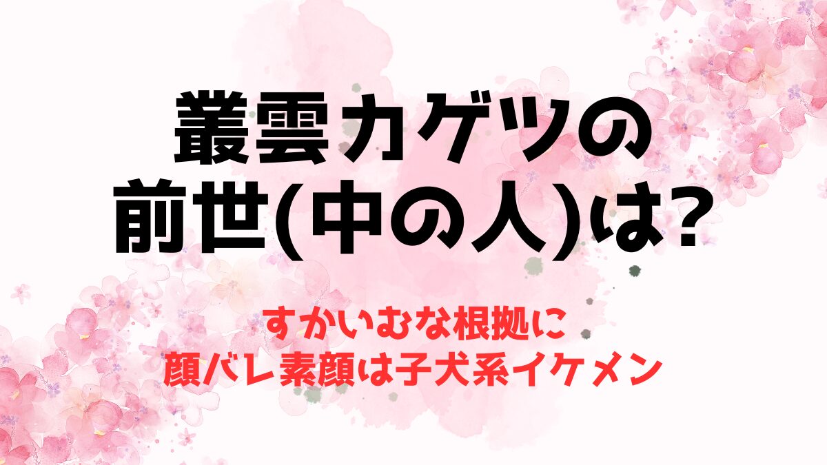 叢雲カゲツの前世(中の人)はすかいむな根拠！顔バレ素顔は子犬系イケメン