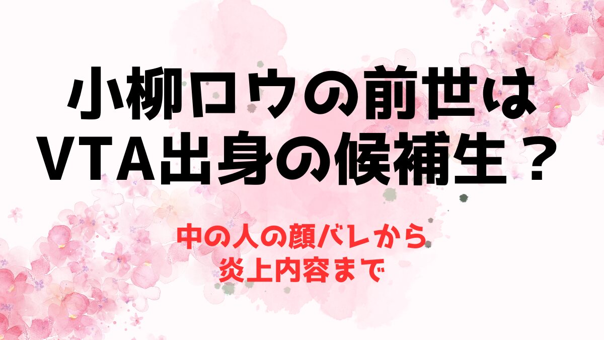 小柳ロウの前世(中の人)はVTA出身の候補生？顔バレから炎上内容まで