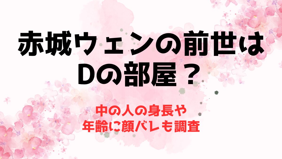 赤城ウェンの前世(中の人)は【Dの部屋】？身長や年齢に顔バレも調査