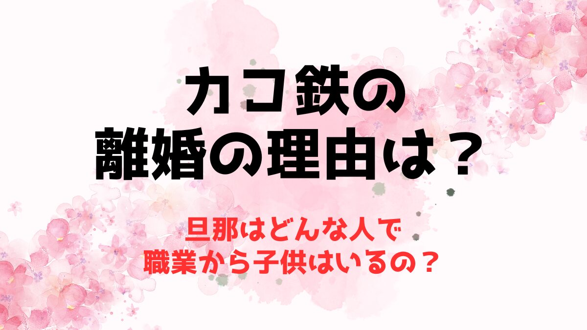 カコ鉄の離婚の理由は？旦那はどんな人で職業から子供はいるの？