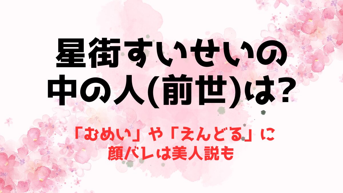 星街すいせいの中の人(前世)は「むめい」や「えんどる」？顔バレは美人説も