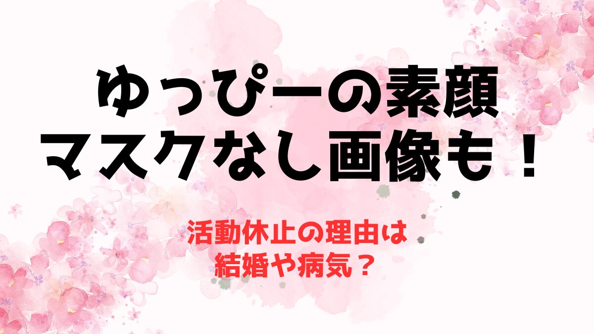 ゆっぴーの素顔マスクなし画像も！活動休止の理由は結婚や病気？