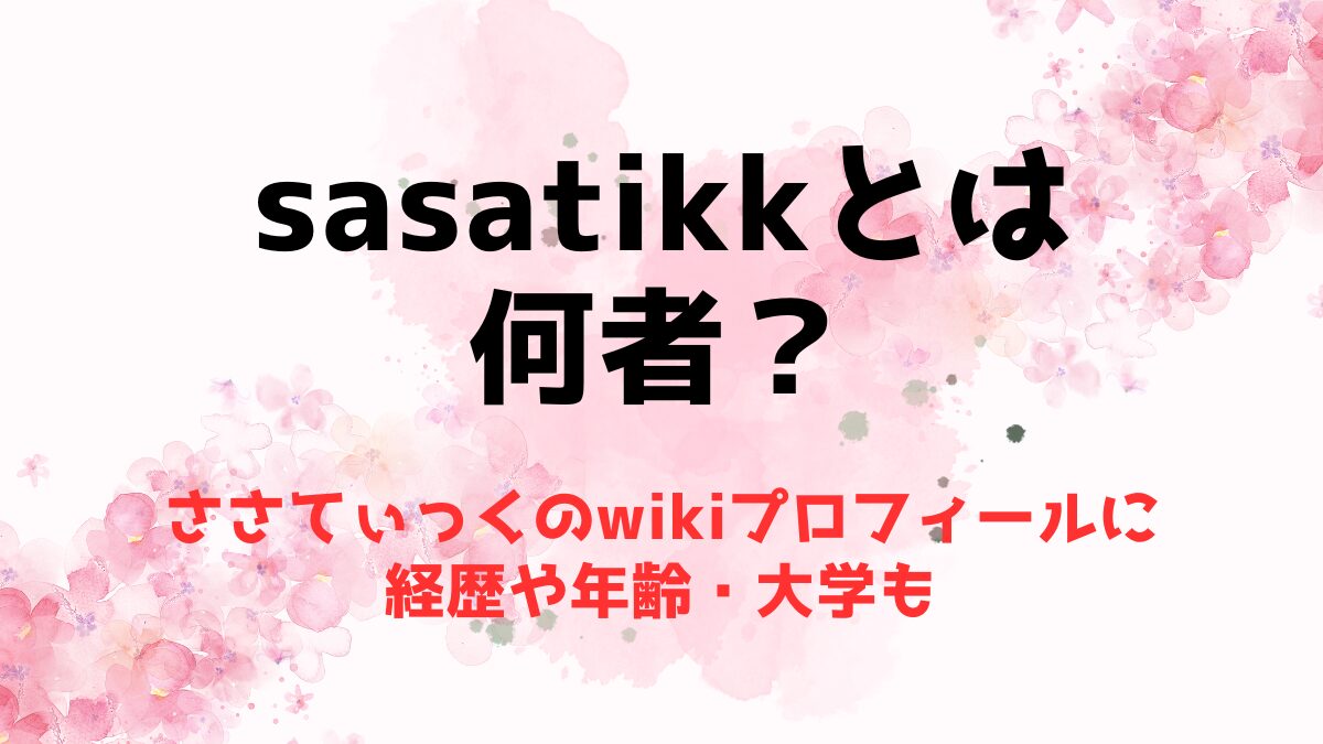 sasatikkささてぃっくとは何者？wikiプロフに経歴や年齢・大学も