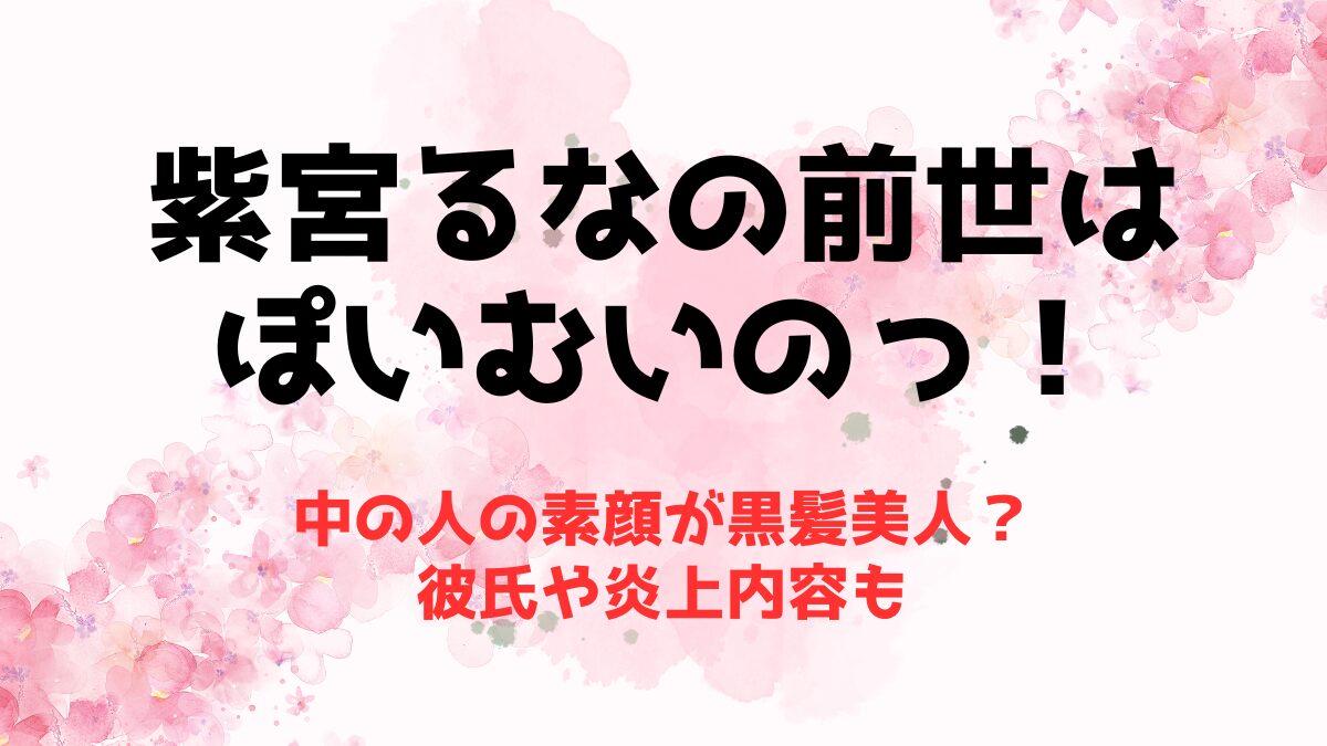 紫宮るなの前世(中の人)がぽいむいのっ！で素顔が黒髪美人？彼氏や炎上内容も