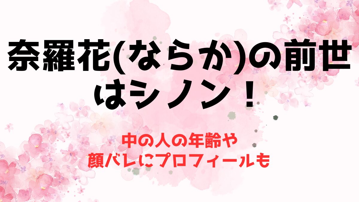 奈羅花(ならか)の前世はシノン！中の人の年齢や顔バレにプロフィールも